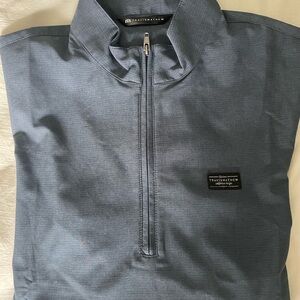 TravisMathew Blue Quarter-Zip Pullover